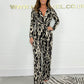 🔥2025 NEW SALES - 50% OFF🔥V-Neck Long Sleeve Leopard Zebra Jumpsuit