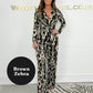 🔥2025 NEW SALES - 50% OFF🔥V-Neck Long Sleeve Leopard Zebra Jumpsuit