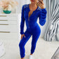 ✨New products on offer ✨Women's Sequin Velvet Zipper 2-Piece Sweat Set