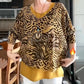 ✨New products on offer ✨Women's Abstract Leopard Print Batwing Sleeve Top