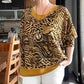 ✨New products on offer ✨Women's Abstract Leopard Print Batwing Sleeve Top