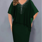 🌸Sommer-Sonderangebote 2026💐Cape-Kleid mit V-Ausschnitt und Strassverzierung sowie Chiffon-Überzug