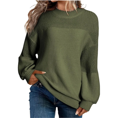 Pull Femme Manches Longues en Maille Coupe Loose