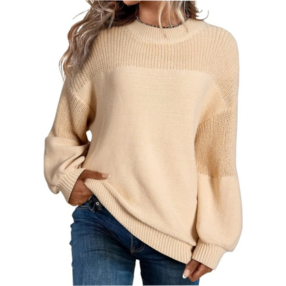Pull Femme Manches Longues en Maille Coupe Loose
