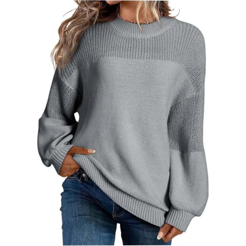Pull Femme Manches Longues en Maille Coupe Loose