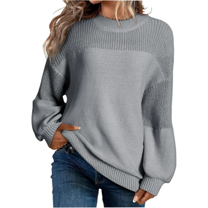 Pull Femme Manches Longues en Maille Coupe Loose