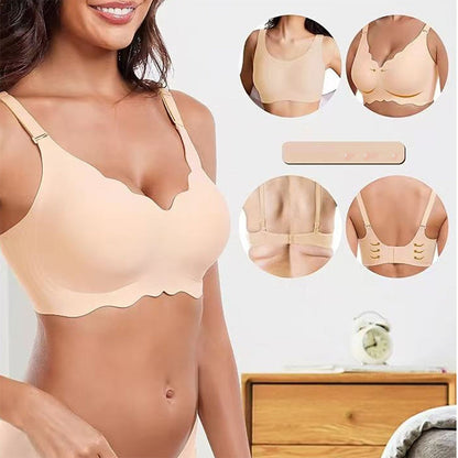 Soutien-gorge push-up plongeant en V profond sans armatures et sans coutures