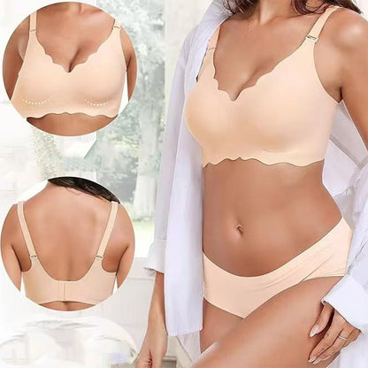 Soutien-gorge push-up plongeant en V profond sans armatures et sans coutures