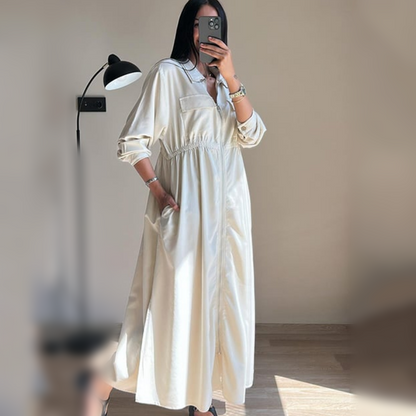Robe à manches longues zippée avec taille cintrée