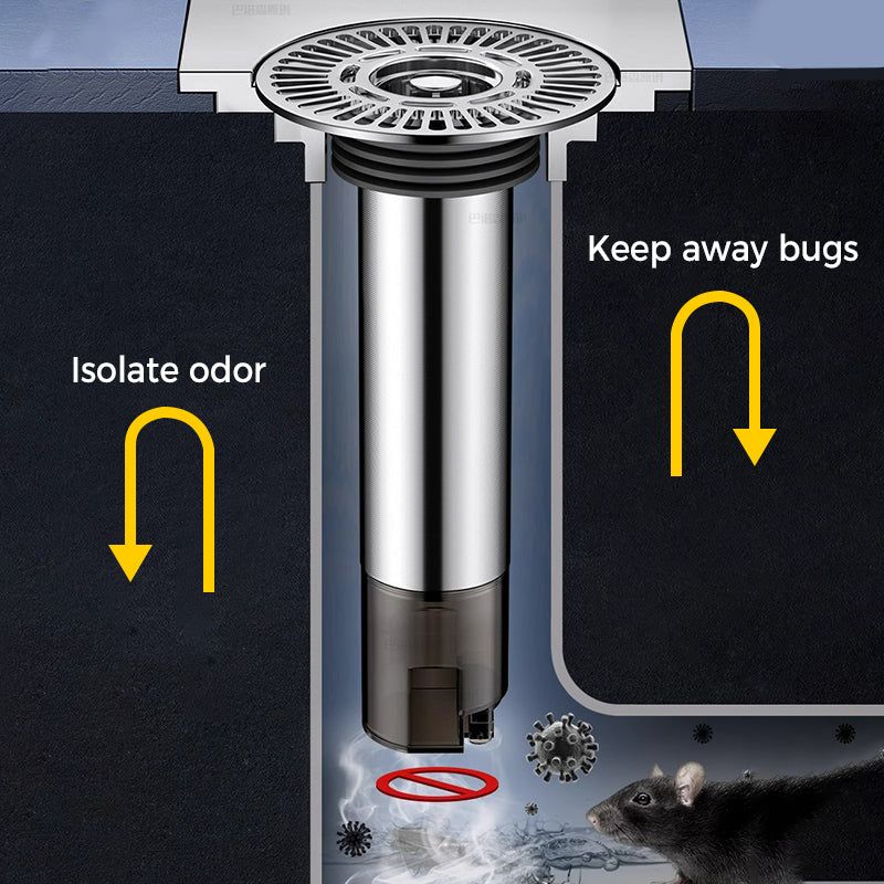 Siphon de sol rond allongé pour salle de bain