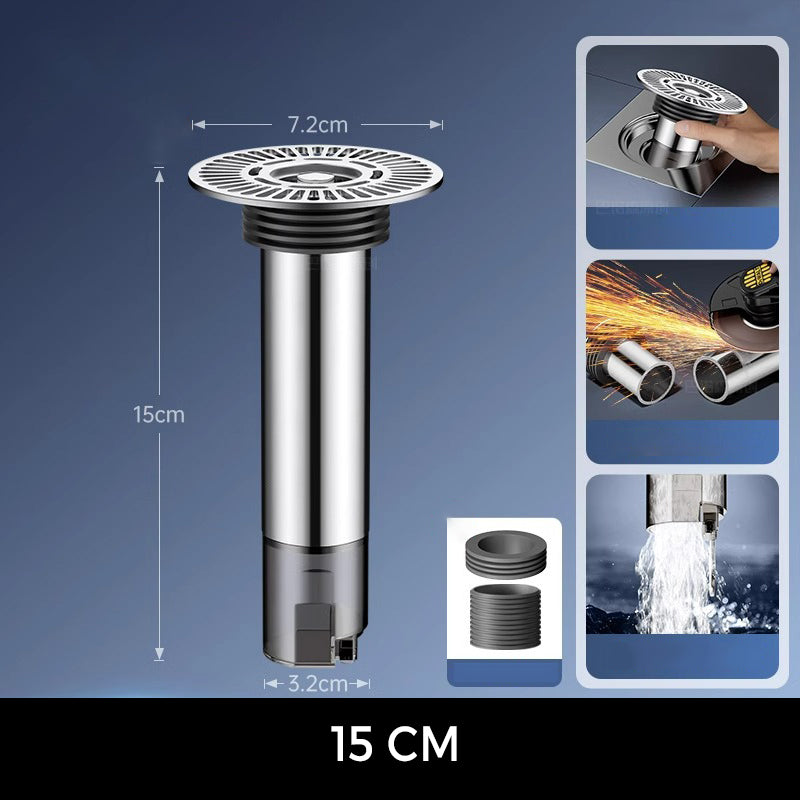 Siphon de sol rond allongé pour salle de bain