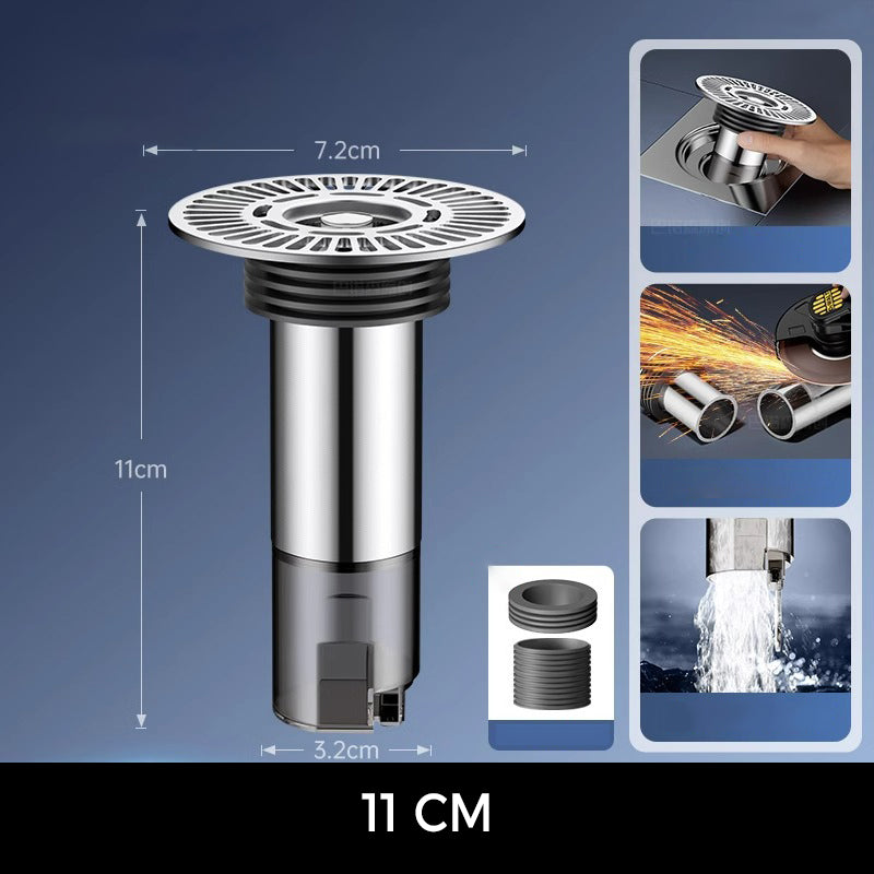 Siphon de sol rond allongé pour salle de bain