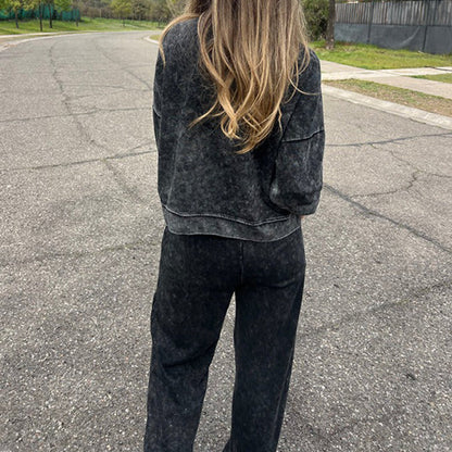 ⏳Spécial à durée limitée⏰Ensemble sweat-shirt à col rond et pantalon à cordon pour femme👚👖