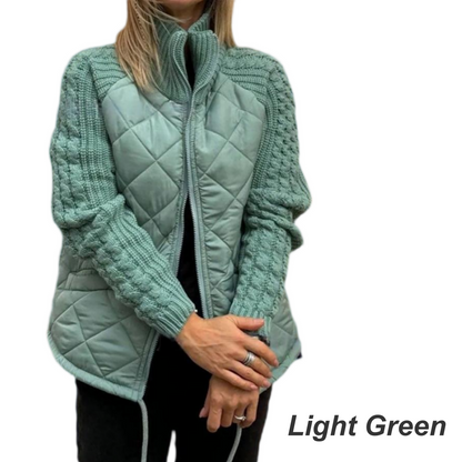 Veste matelassée en patchwork en tricot pour femmes