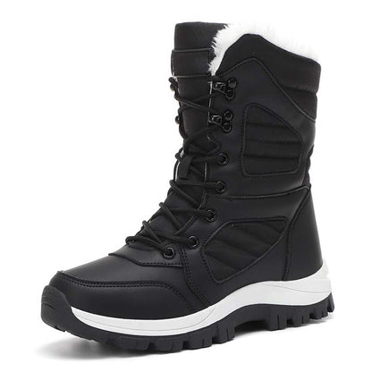 Bottes de neige chaudes à lacets pour femmes, montant jusqu'à la cheville【Livraison gratuite】
