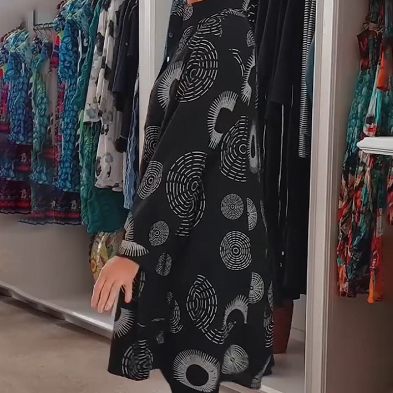 Robe Élégante Imprimée à Manches Longues