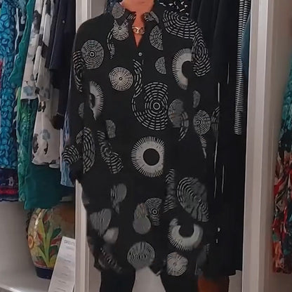 Robe Élégante Imprimée à Manches Longues