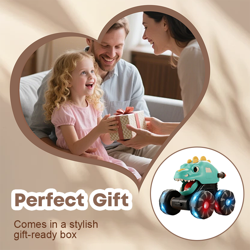 🦖Vente chaude 2025 - 50 % de réduction🚙Voiture jouet dinosaure avec lumières, appuyez et partez🎁