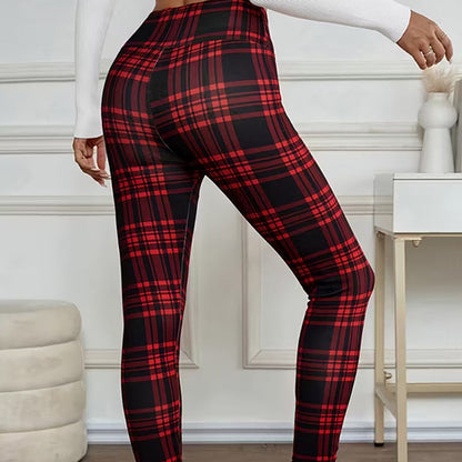 Leggings à carreaux doublés polaire pour femmes – des vêtements d'hiver doux, extensibles et élégants 🧣