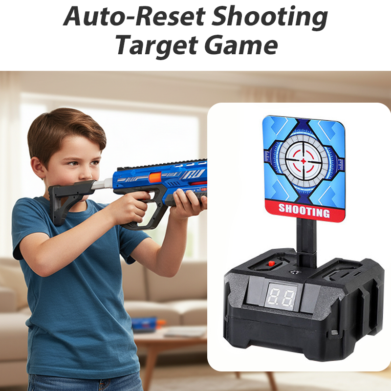 Electric Auto-Reset Shooting Target Game With Moving Rail