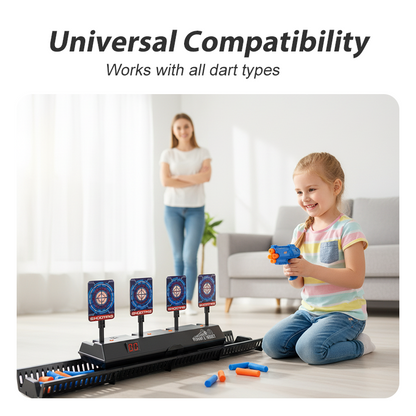 Electric Auto-Reset Shooting Target Game With Moving Rail