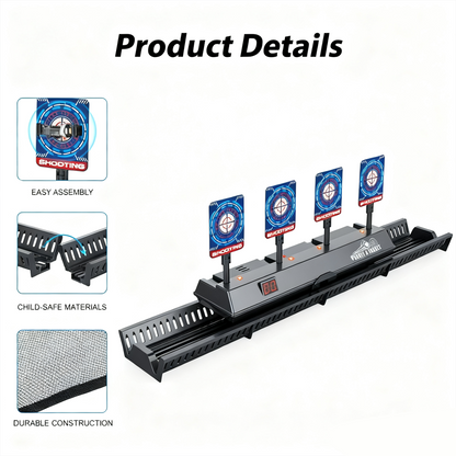 Electric Auto-Reset Shooting Target Game With Moving Rail