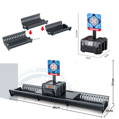 Electric Auto-Reset Shooting Target Game With Moving Rail