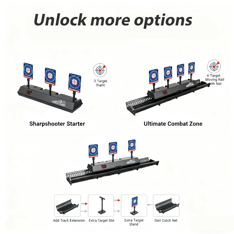 Electric Auto-Reset Shooting Target Game With Moving Rail