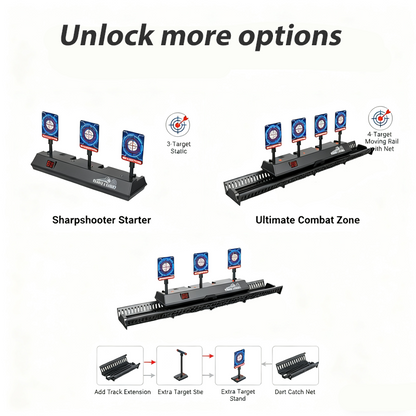 Electric Auto-Reset Shooting Target Game With Moving Rail