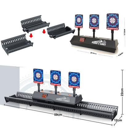 Electric Auto-Reset Shooting Target Game With Moving Rail