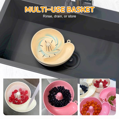 🔥Offres spéciales-Automatic Fruit ＆ Vegetable Washing Drainage Basket