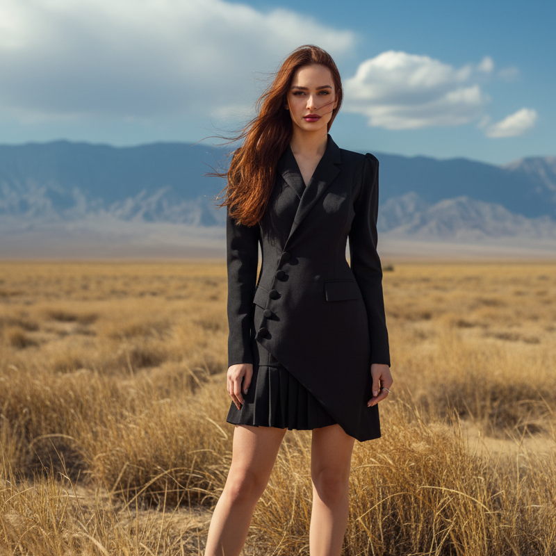 🌟 Robe Blazer à Plis -50% ! 💃 La pièce signature qui allie puissance du tailleur et sensualité de la robe ! ✨