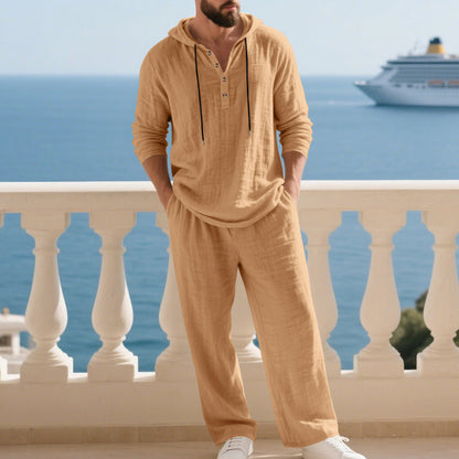 📢📢55% RABATT!!! Herren-Freizeitanzug mit Kapuzenoberteil und Hose (2-teiliges Set)