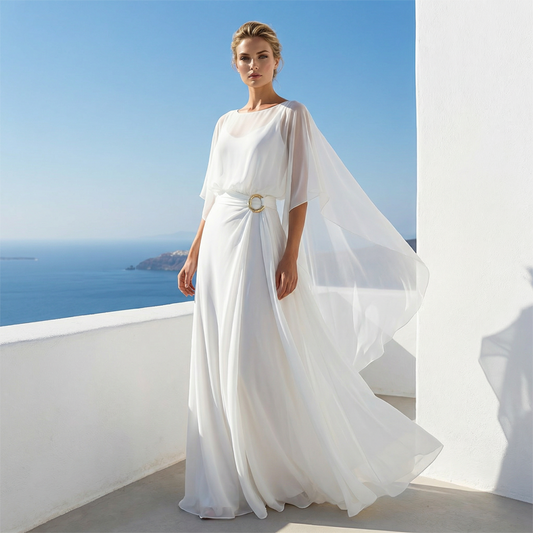 ✨Fließender Saum mit Kapuzenärmel und Wickelhose