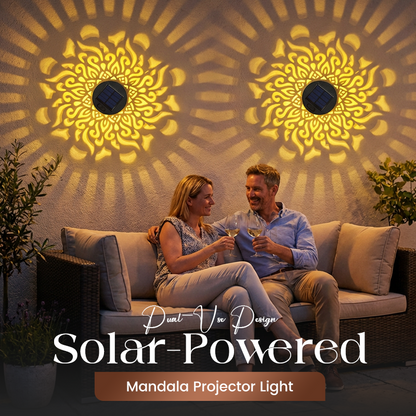 💎 55% RABATT! 💎 Solar-Mandalaleuchte für Garten & Terrasse – 2-in-1 Boden- & Wandleuchte mit Vintage-Projektion, IP65 & Rostfrei 🌿🌙