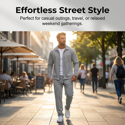 🔥Heiße Sonderangebote – Lässiges Set aus Langarmjacke und Hose