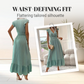 📢50 % RABATT!!!⏰Maxikleid mit V-Ausschnitt, Rüschen und tailliertem Schnitt
