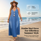 👗 50% RABATT! ✨ Lässiges Locker Sitzendes Denim-Maxikleid mit V-Ausschnitt – Bequem, Vielseitig & Perfekt Für Den Alltag 🌸