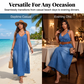 👗 50% RABATT! ✨ Lässiges Locker Sitzendes Denim-Maxikleid mit V-Ausschnitt – Bequem, Vielseitig & Perfekt Für Den Alltag 🌸
