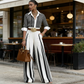 ✨Neueste Modelle-Gestreiftes Shirt & weite Hose im Set – bequem & stilvoll für den Alltag