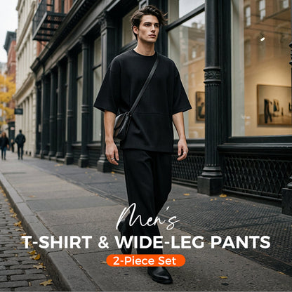 🎉 2026 NEUHEITEN: -50% 💥 Herren 2-teiliges Set – T-Shirt & weite Hose 👕👖 stylisch, bequem & modern ✨