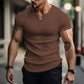 🔥 50% RABATT 💥 Bestseller 👕 Einfarbiges Slim-Fit Henley-Shirt für Herren – hochwertig, modern & perfekt geschnitten ✨
