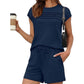 ✨ Damen Pintuck-T-Shirt & Schnürhosen 2-teiliges Set – bequem, stylisch & perfekt aufeinander abgestimmt – ideal für Alltag, Homeoffice & Freizeit