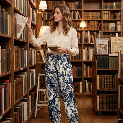 🌺🔥 50% RABATT ✨ Vintage Jogginghose mit Blumenmuster & hoher Taille – bequem, stylisch & voll im Trend 💫