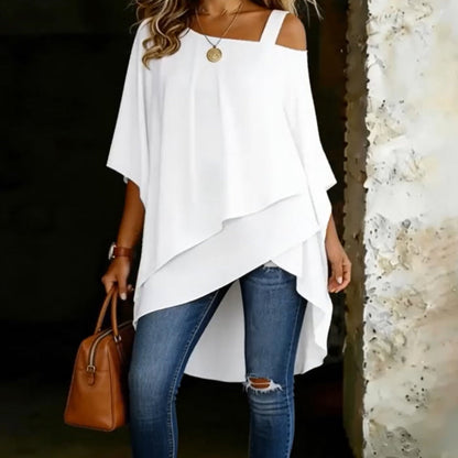 ✨ 55% RABATT 🔥 Damenbluse mit asymmetrischem Schnitt – locker, modern & stilvoll für jeden Tag 💫