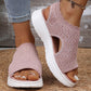 🏖️ Sommer-Sale 60% Rabatt 🏝️👡Damen Strick-Plateausandalen ✨Atmungsaktive bequeme Sommersandalen mit weicher Sohle für Stadt & Spaziergänge