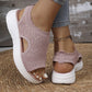 🏖️ Sommer-Sale 60% Rabatt 🏝️👡Damen Strick-Plateausandalen ✨Atmungsaktive bequeme Sommersandalen mit weicher Sohle für Stadt & Spaziergänge