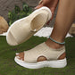 🏖️ Sommer-Sale 60% Rabatt 🏝️👡Damen Strick-Plateausandalen ✨Atmungsaktive bequeme Sommersandalen mit weicher Sohle für Stadt & Spaziergänge