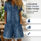 🌺 Damen Freizeit Denim-Overall mit kurzen Ärmeln – lässig, bequem & vielseitig für jeden Tag