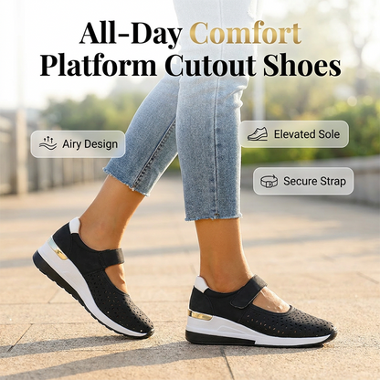 👟💨Atmungsaktive Plateauschuhe mit Ausschnitten – leicht, bequem & stylisch – perfekt für Alltag, Shopping & Freizeit – mit weichem Fußbett & rutschfester Sohle